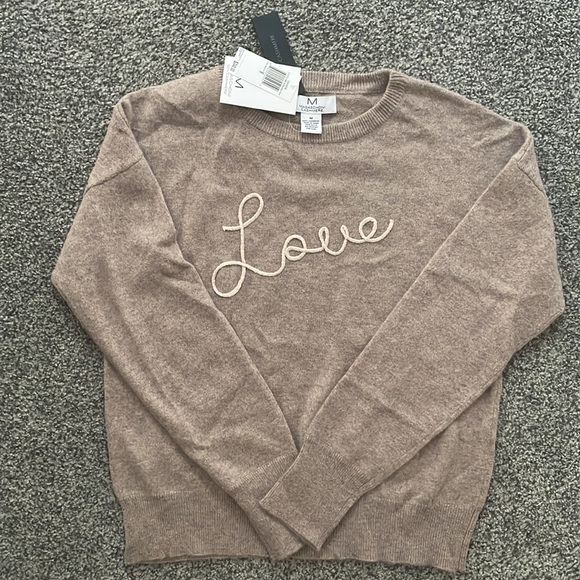 100% Cashmere Magaschoni “Love” Sweater - Picture 1 of 4